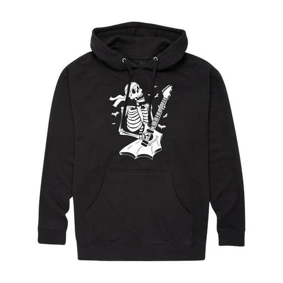 Instant Message - Skeleton Guitar - Men's Pullover Hooded Fleece Sweatshirt