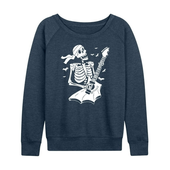 Instant Message - Skeleton Guitar - Women's Lightweight French Terry Long Sleeve Shirt