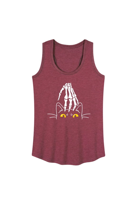 - Skeleton Hand Petting Cat - Women's Racerback Tank Top