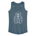 thumbnail image 1 of Instant Message - Skeleton In Coffin With Flames - Women's Racerback Tank Top, 1 of 6
