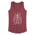 thumbnail image 1 of Instant Message - Skeleton In Coffin With Flames - Women's Racerback Tank Top, 1 of 6