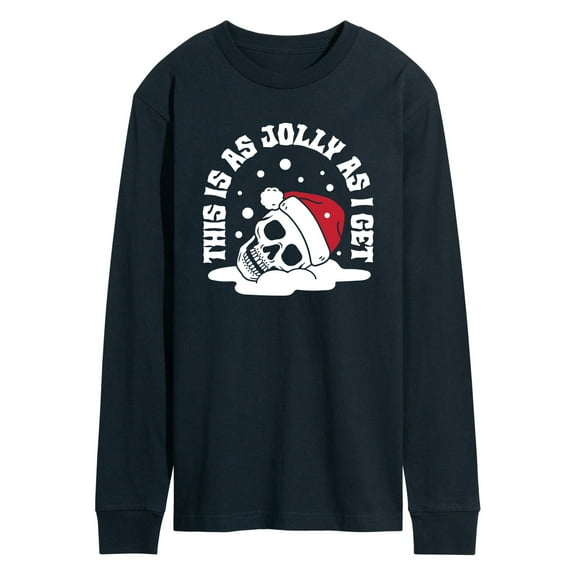 Instant Message - Skeleton Jolly As I Get - Men's Long Sleeve Graphic T-Shirt
