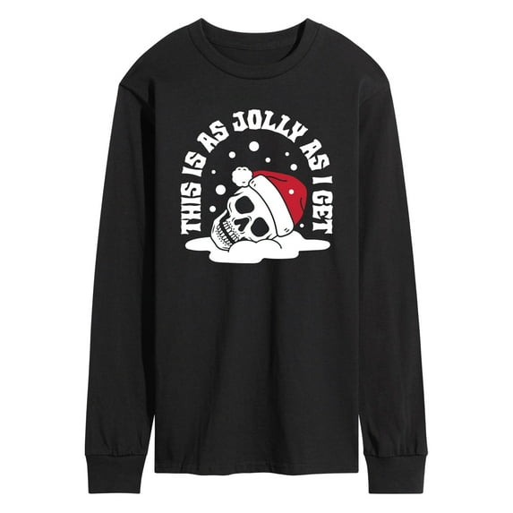 Instant Message - Skeleton Jolly As I Get - Men's Long Sleeve Graphic T-Shirt