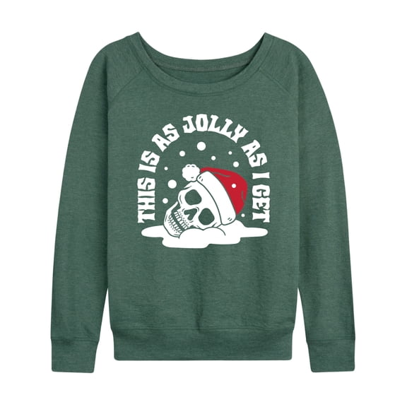 Instant Message - Skeleton Jolly As I Get - Women's French Terry Long Sleeve Pullover