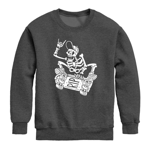 Instant Message - Skeleton Skater - Youth Crew Fleece Sweatshirt