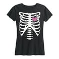 thumbnail image 1 of Instant Message - Skeleton Torso Pink Heart - Women's Short Sleeve Graphic T-Shirt, 1 of 5