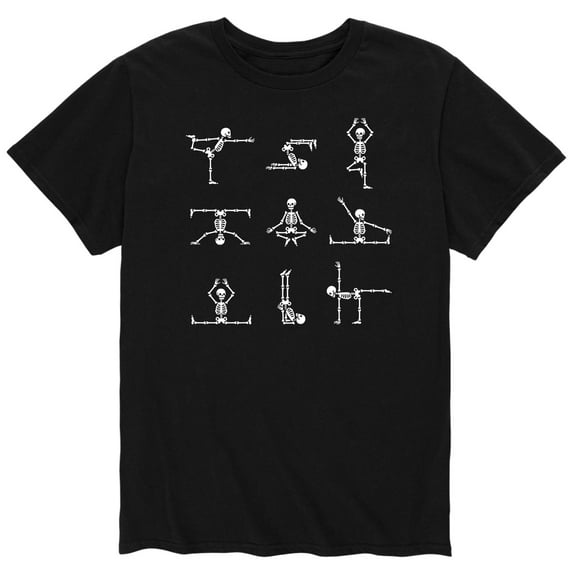 Instant Message - Skeleton Yoga Poses - Men's Short Sleeve Graphic T-Shirt