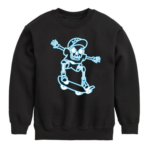Instant Message - Skeletons Ride Skateboards Too - Toddler & Youth Crewneck Fleece Sweatshirt