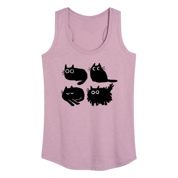 Instant Message - Sketched Black Cats - Women's Racerback Tank Top
