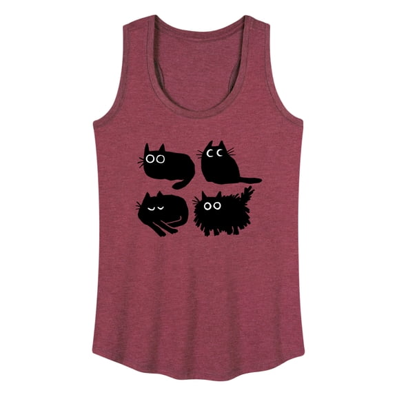 Instant Message - Sketched Black Cats - Women's Racerback Tank Top