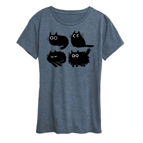 Instant Message - Sketched Black Cats - Women's Short Sleeve Graphic T-Shirt