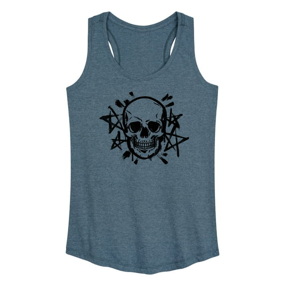Instant Message - Skull And Stars - Women's Racerback Tank Top