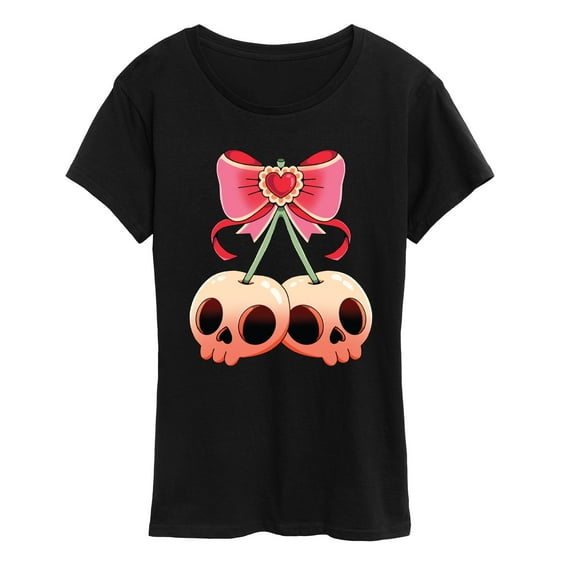 Instant Message - Skull Cherries - Women's Short Sleeve Graphic T-Shirt