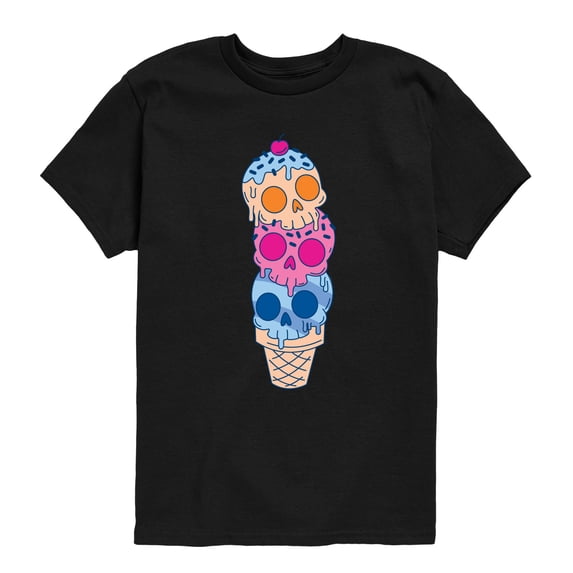 Instant Message - Skull Ice Cream - Youth Boys Short Sleeve Graphic T-Shirt