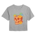 thumbnail image 1 of Instant Message - Skull Tropical Drink - Juniors Cropped Graphic T-Shirt, 1 of 5