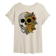 thumbnail image 1 of Instant Message - Skull With Fall Foliage - Women's Oversized Graphic T-Shirt, 1 of 5