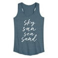 thumbnail image 1 of Instant Message - Sky Sun Sea Sand - Women's Racerback Tank, 1 of 5
