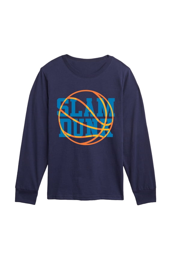 - Slam Dunk Basketball Long Sleeve Graphic T-Shirt