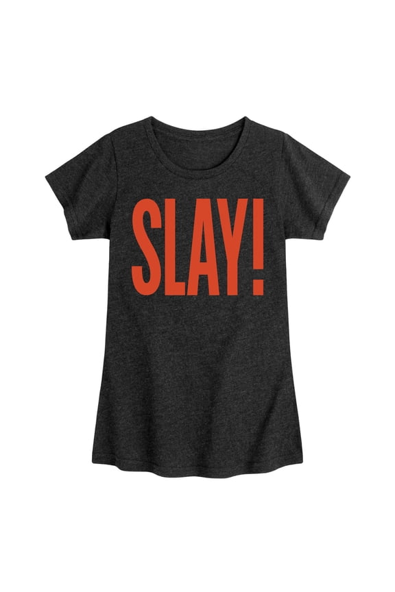 - Slay Oversized - Youth Girls Fitted Short Sleeve T-Shirt