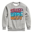 thumbnail image 1 of Instant Message - Sleep, Game, Repeat - Toddler & Youth Crewneck Fleece Sweatshirt, 1 of 6