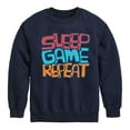 thumbnail image 1 of Instant Message - Sleep, Game, Repeat - Toddler & Youth Crewneck Fleece Sweatshirt, 1 of 6