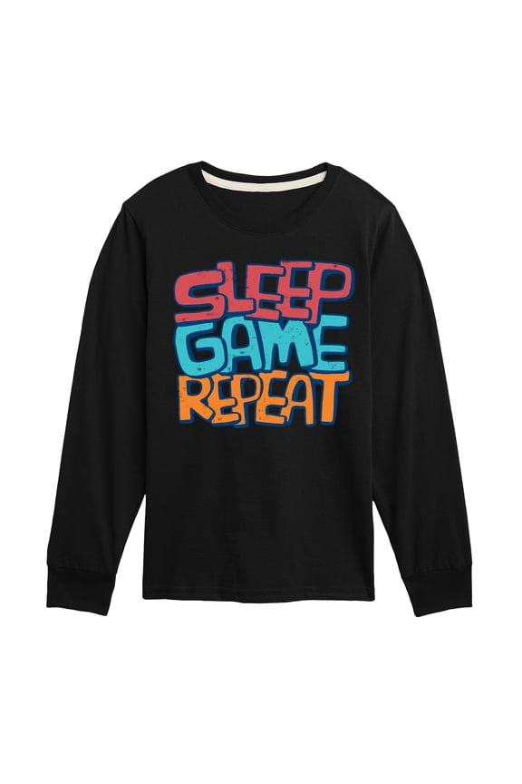 - Sleep, Game, Repeat - Toddler & Youth Long Sleeve Graphic T-Shirt