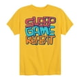 thumbnail image 1 of Instant Message - Sleep, Game, Repeat - Toddler & Youth Short Sleeve Graphic T-Shirt, 1 of 6
