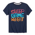 thumbnail image 1 of Instant Message - Sleep, Game, Repeat - Toddler & Youth Short Sleeve Graphic T-Shirt, 1 of 6