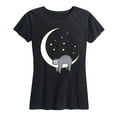 thumbnail image 1 of Instant Message - Sleeping Moon Sloth - Women's Short Sleeve Graphic T-Shirt, 1 of 5