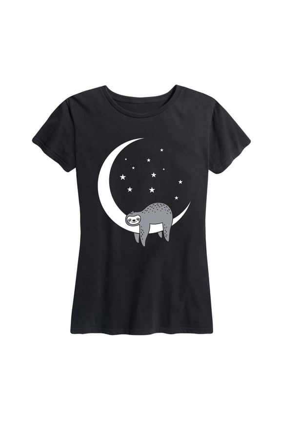 - Sleeping Moon Sloth - Women's Short Sleeve Graphic T-Shirt