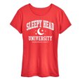 thumbnail image 1 of Instant Message - Sleepy Head University - Women's Short Sleeve Graphic T-Shirt, 1 of 6