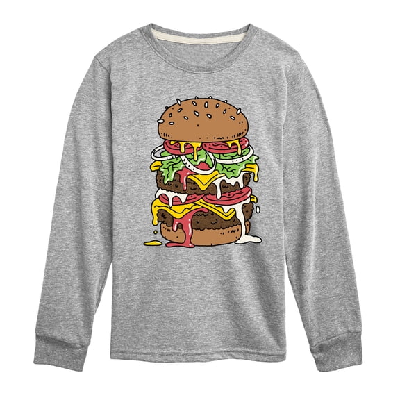 Instant Message - Sloppy Burger Lover - Toddler & Youth Long Sleeve Graphic T-Shirt
