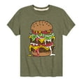 thumbnail image 1 of Instant Message - Sloppy Burger Lover - Toddler & Youth Short Sleeve Graphic T-Shirt, 1 of 6