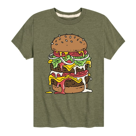 Instant Message - Sloppy Burger Lover - Toddler & Youth Short Sleeve Graphic T-Shirt