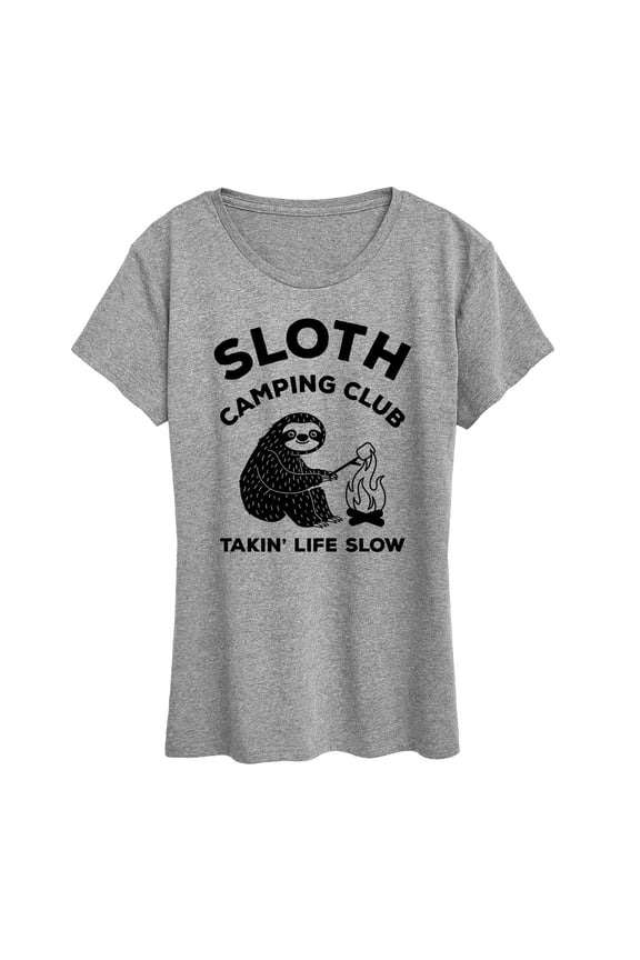 - Sloth Camping Club - Women's Short Sleeve Graphic T-Shirt