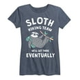 thumbnail image 1 of Instant Message - Sloth Hiking - Women's Short Sleeve Graphic T-Shirt, 1 of 5