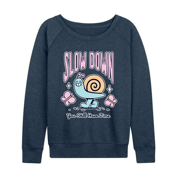 Instant Message - Slow Down Still Have Time - Women's Lightweight French Terry Long Sleeve Shirt