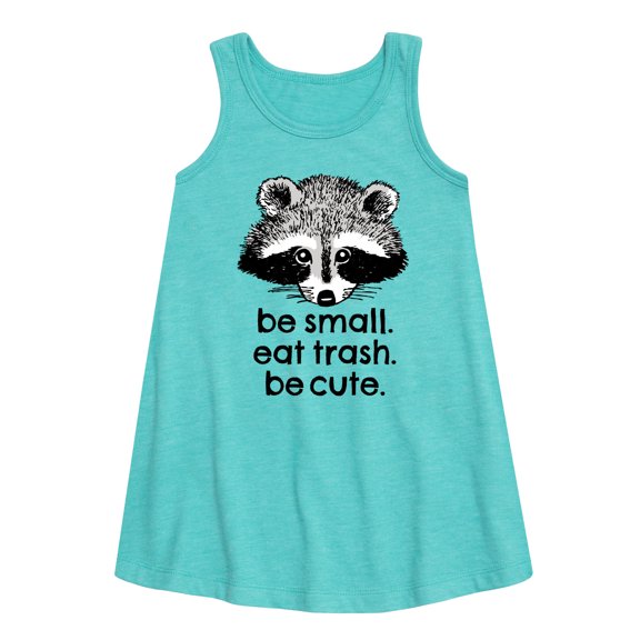 Instant Message - Small Trash Cute Raccoon - Toddler and Youth Girls A-line Dress