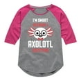 thumbnail image 1 of Instant Message - Smart Axolotl Questions - Toddler And Youth Girls Raglan Graphic T-Shirt, 1 of 6