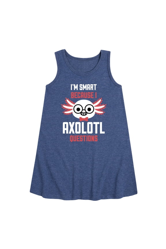 - Smart Axolotl Questions Graphic Sleeveless Aline Dress
