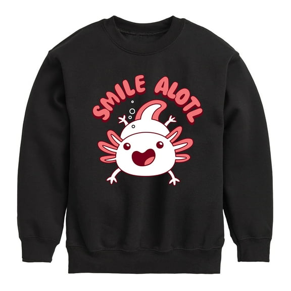 Instant Message - Smile Alotl - Toddler And Youth Crewneck Fleece Sweatshirt