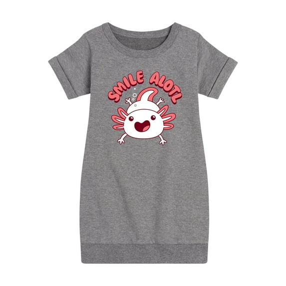 Instant Message - Smile Alotl - Toddler And Youth Girls Fleece Dress