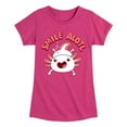 thumbnail image 1 of Instant Message - Smile Alotl - Toddler And Youth Girls Short Sleeve Graphic T-Shirt, 1 of 6