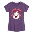 thumbnail image 1 of Instant Message - Smile Alotl - Toddler And Youth Girls Short Sleeve Graphic T-Shirt, 1 of 6