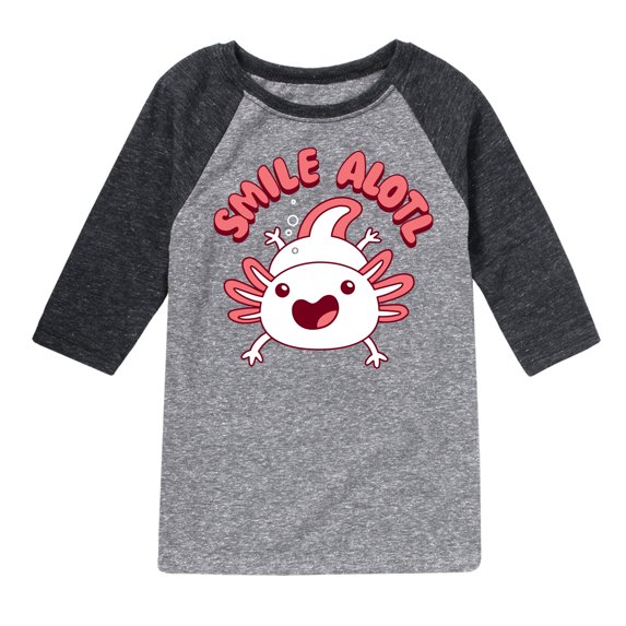 Instant Message - Smile Alotl - Toddler And Youth Raglan Graphic T-Shirt