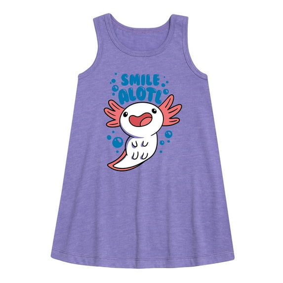 Instant Message - Smile Alotl - Toddler and Youth Girls A-line Dress
