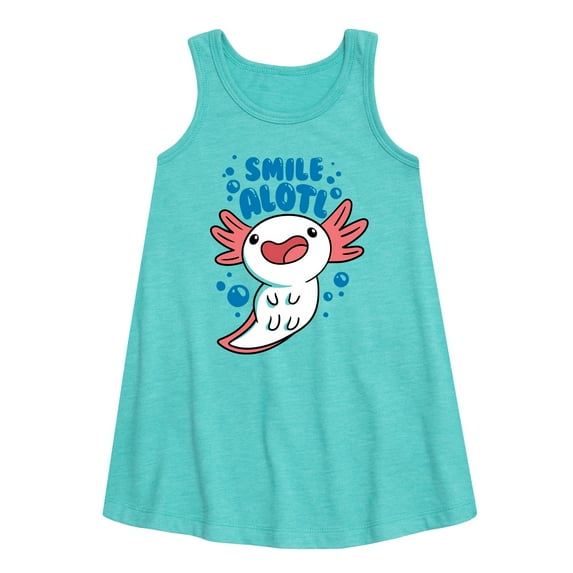 Instant Message - Smile Alotl - Toddler and Youth Girls A-line Dress