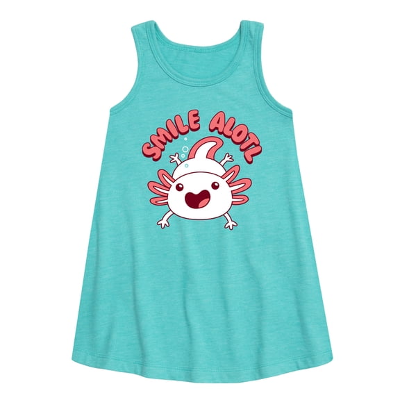 Instant Message - Smile Alotl - Toddler and Youth Girls A-line Dress