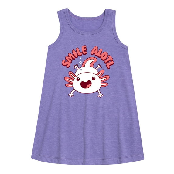 Instant Message - Smile Alotl - Toddler and Youth Girls A-line Dress