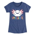 thumbnail image 1 of Instant Message - Smilealotl - Toddler & Youth Girls Short Sleeve Graphic T-Shirt, 1 of 6